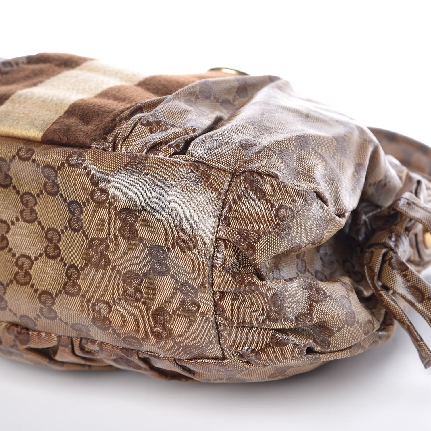 Gucci Crystal Monogram Web Hobo Brown 9 of 10