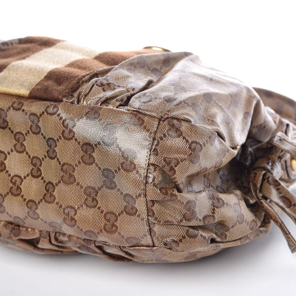 Gucci Crystal Monogram Web Hobo Brown 9 of 10