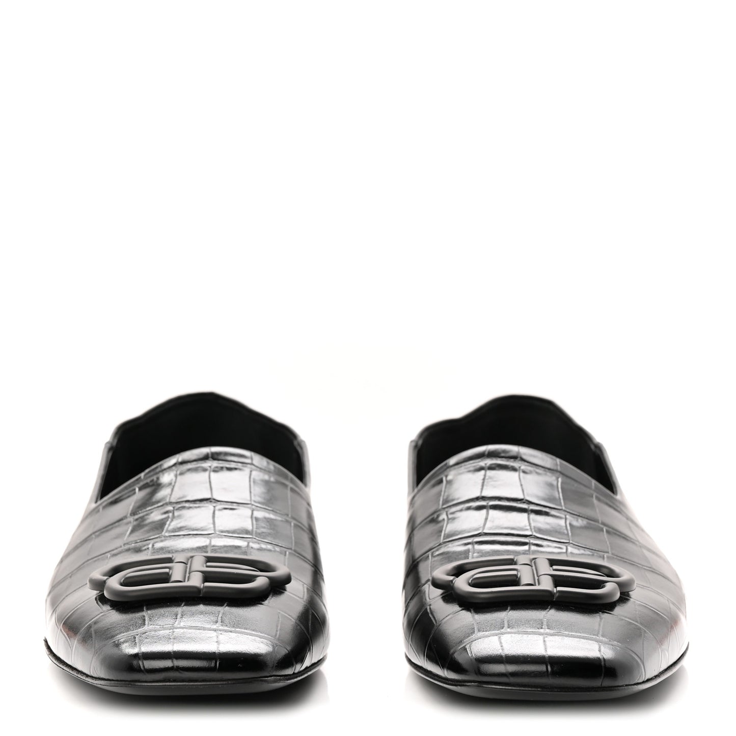 Calfskin Crocodile Embossed Cozy BB Loafer 39 Black