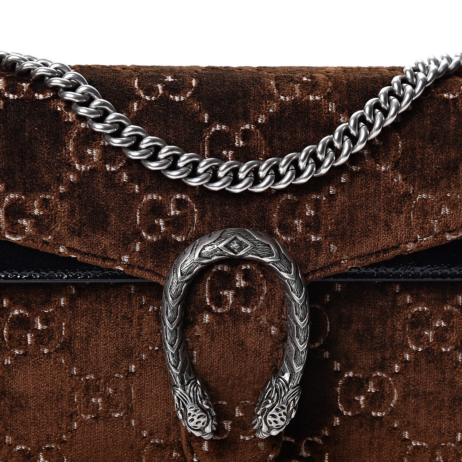 Gucci Velvet Skipper GG Monogram Small Dionysus Shoulder Bag Brown Black 7 of 9