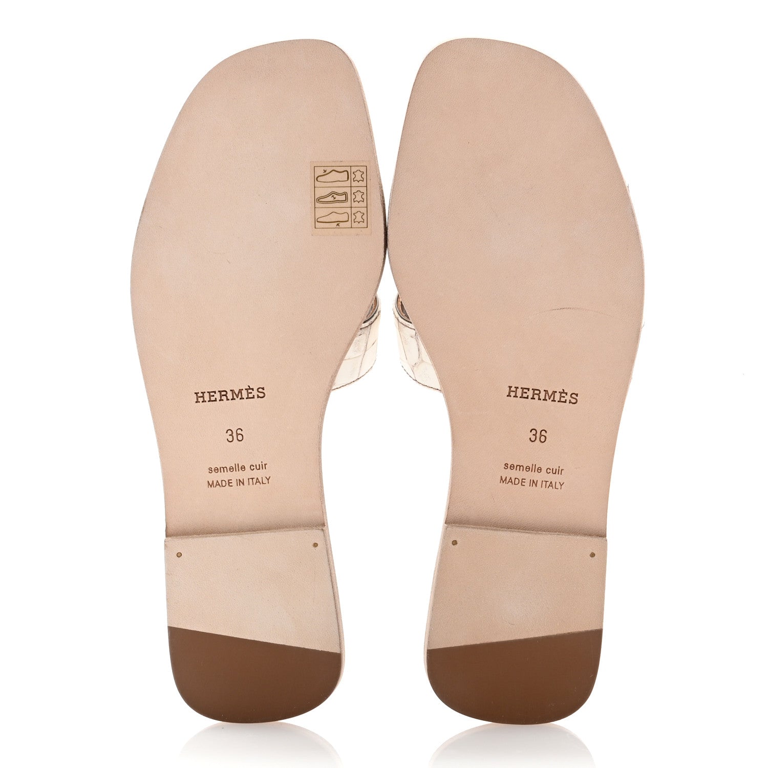 Hermes Matte Niloticus Crocodile Himalaya Oran Sandals 36 Blanc 5 of 9
