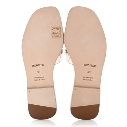 Hermes Matte Niloticus Crocodile Himalaya Oran Sandals 36 Blanc 5 of 9
