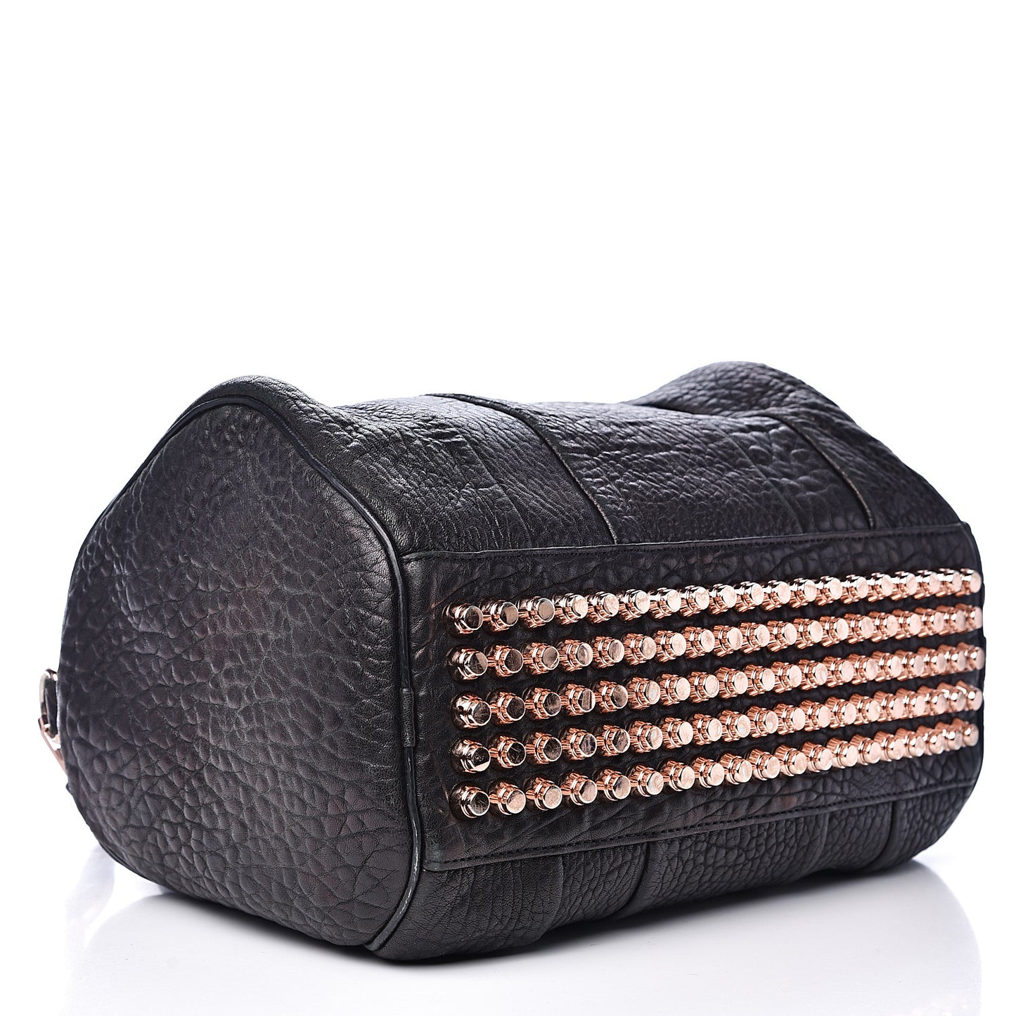 Pebbled Lambskin Rocco Black Rose Gold Hardware