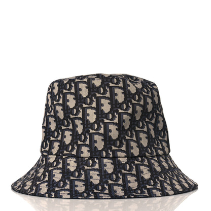 Christian Dior Polyester Cotton Oblique Teddy-D Brim Bucket Hat 58 Navy 4 of 12