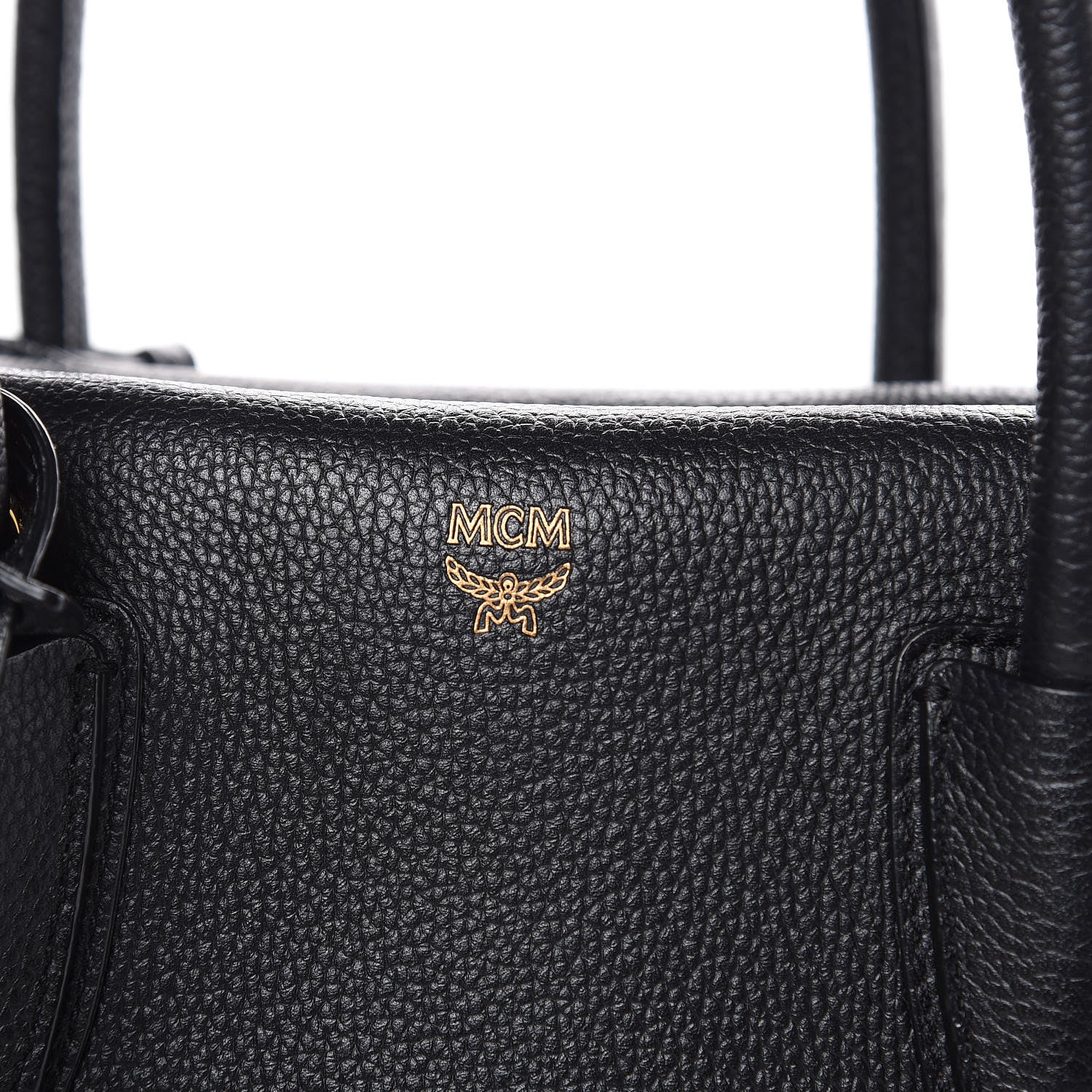 MCM Grained Calfskin Large Milla Tote Black 8 of 14