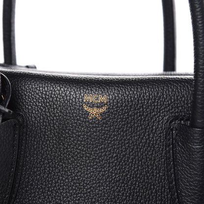 MCM Grained Calfskin Large Milla Tote Black 8 of 14