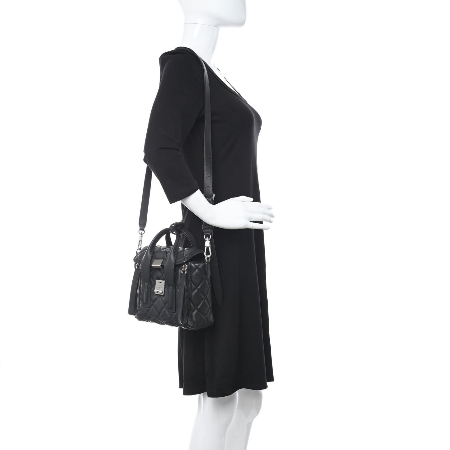 Calfskin Quilted Mini Pashli Satchel Black