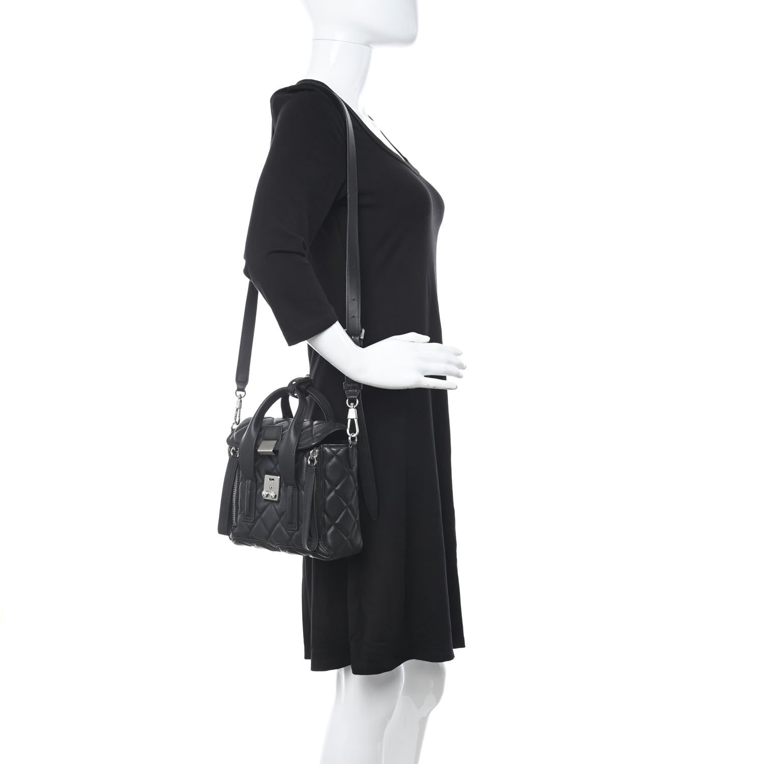 3.1 Phillip Lim Calfskin Quilted Mini Pashli Satchel Black 2 of 9