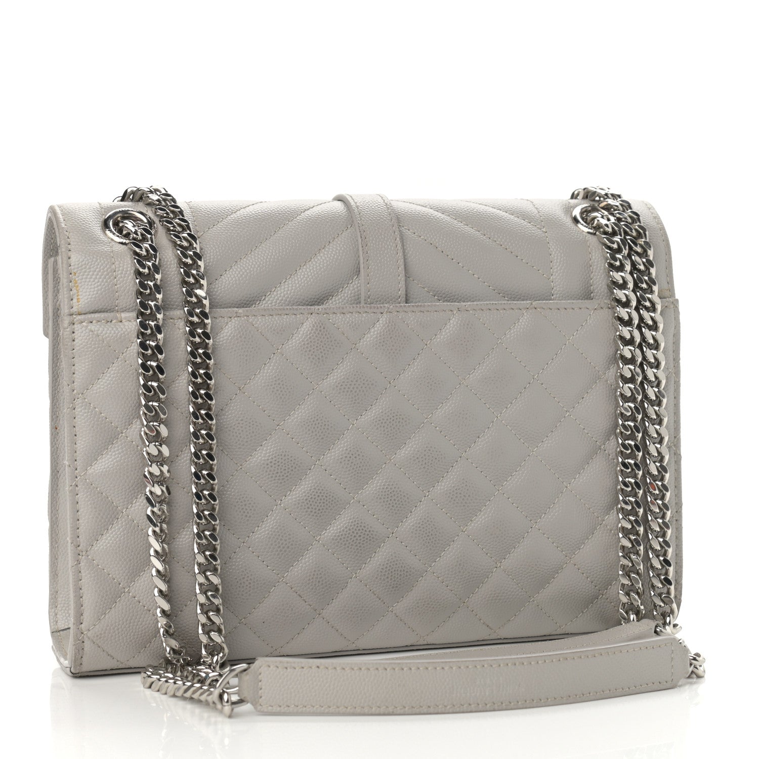 Saint Laurent Grain De Poudre Textured Mixed Matelasse Medium Triquilt Monogram Satchel Granite 3 of 18