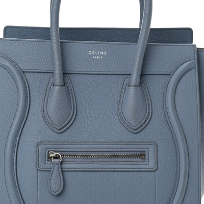 Celine Drummed Calfskin Micro Luggage Medium Blue 8 of 16