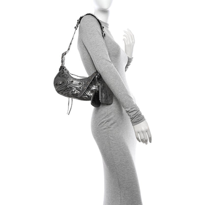 Balenciaga Metallic Agneau Arena Le Cagole Shoulder Bag XS Silver 2 of 13