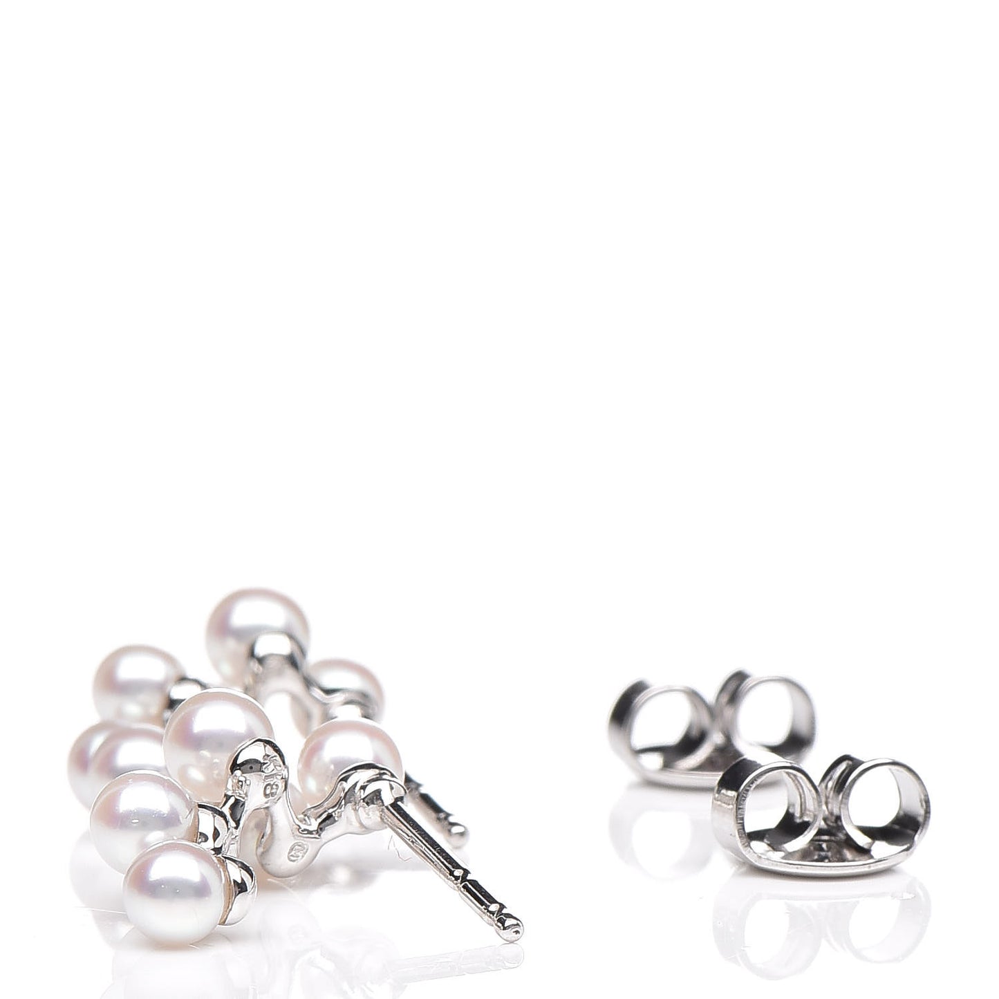 18K White Gold Akoya Pearl 4.2-3.2mm Bubbles Earrings