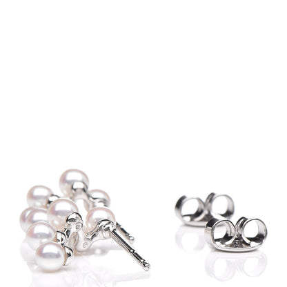 Mikimoto 18K White Gold Akoya Pearl 4.2-3.2mm Bubbles Earrings 3 of 4