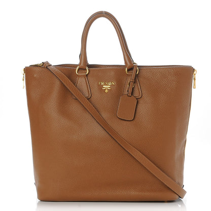 Prada Vitello Daino Side Zip Tote Cannella 1 of 10