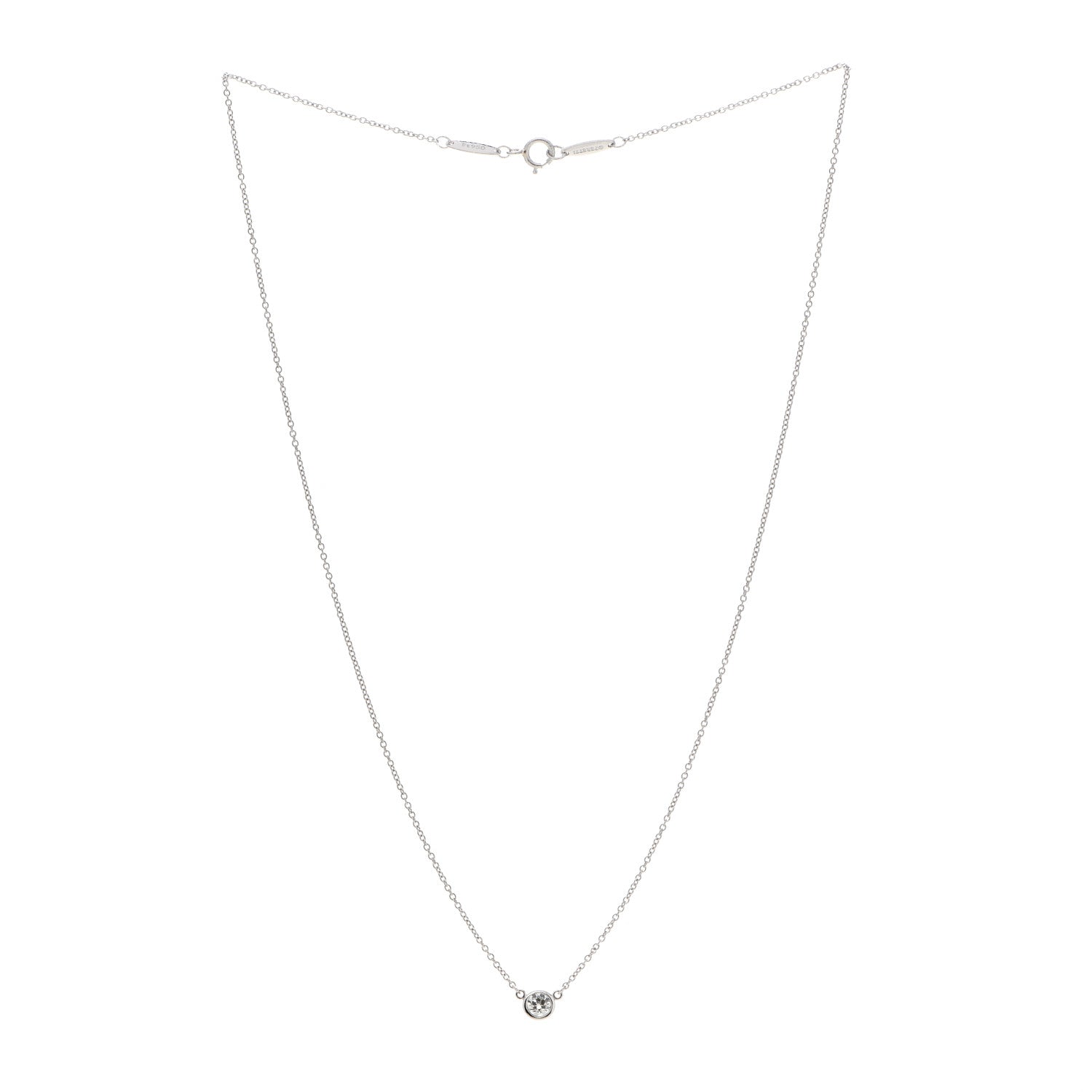 Tiffany Platinum Diamond .21ct Elsa Peretti Diamonds by the Yard Pendant Necklace 3 of 6
