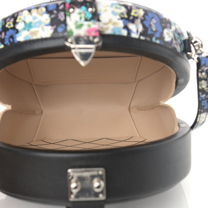 Louis Vuitton Calfskin Floral Print Petite Boite Chapeau Black 6 of 13