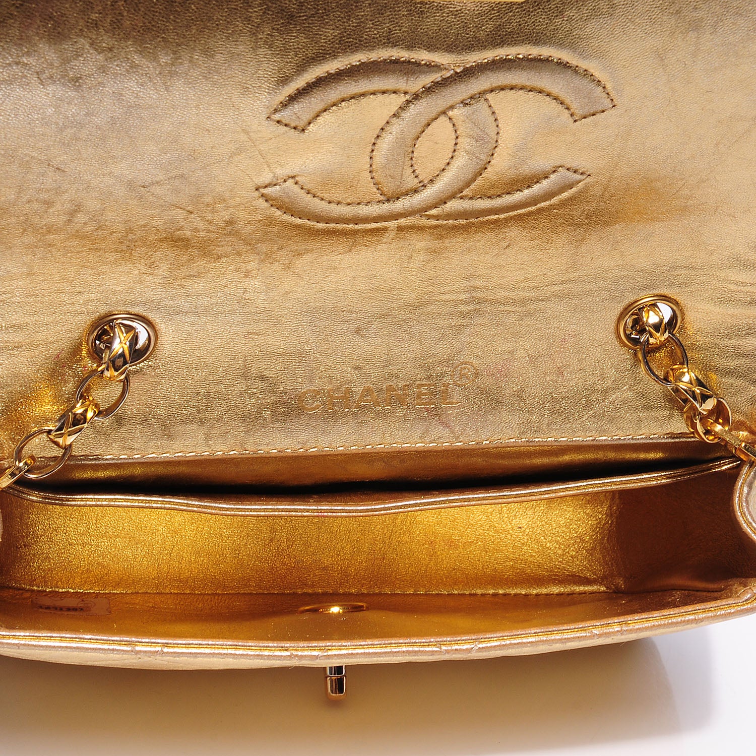 Chanel Lambskin Quilted Small Flap Gold 6 of 7
