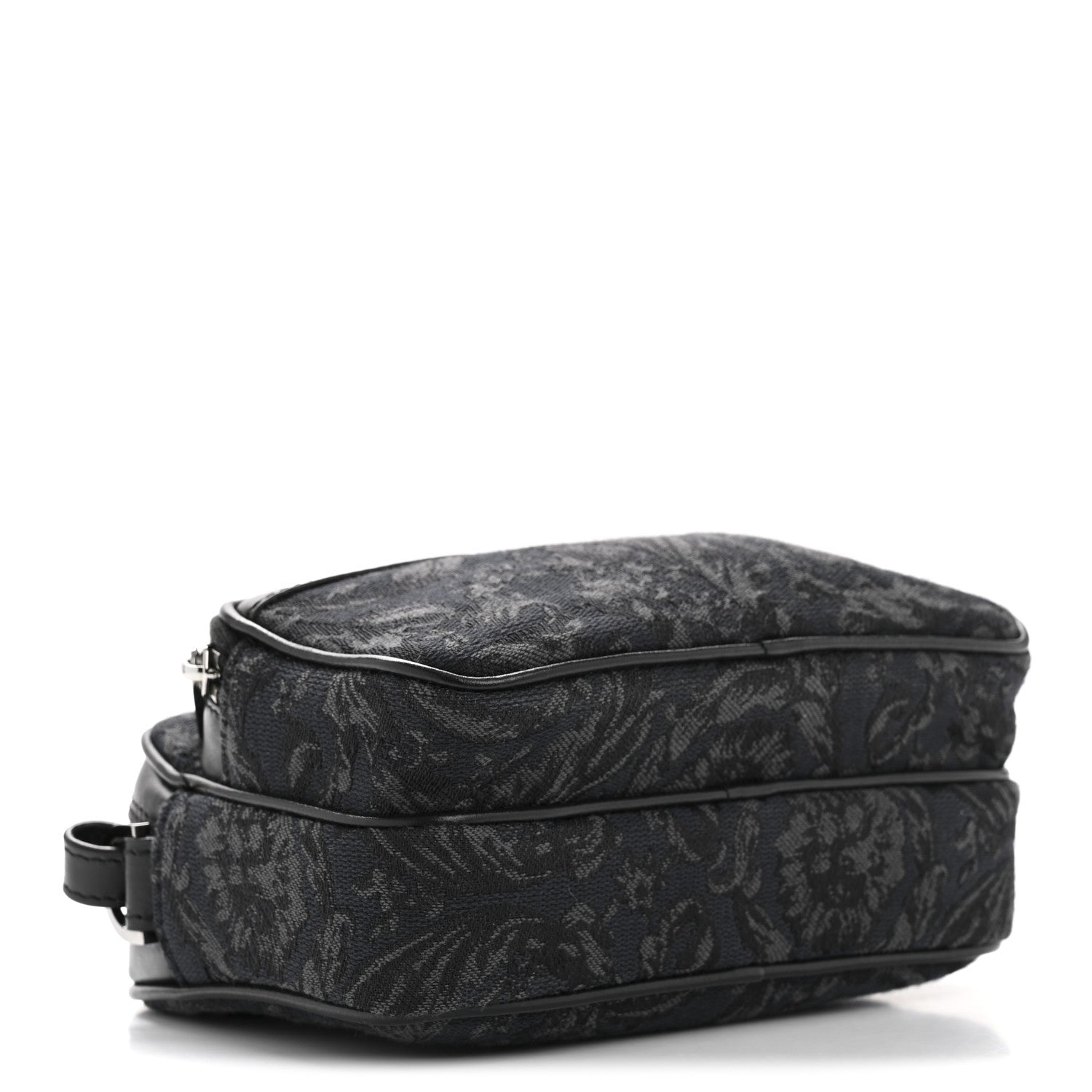 Versace Fabric Jacquard Calfskin Barocco Crossbody Bag Black 4 of 12