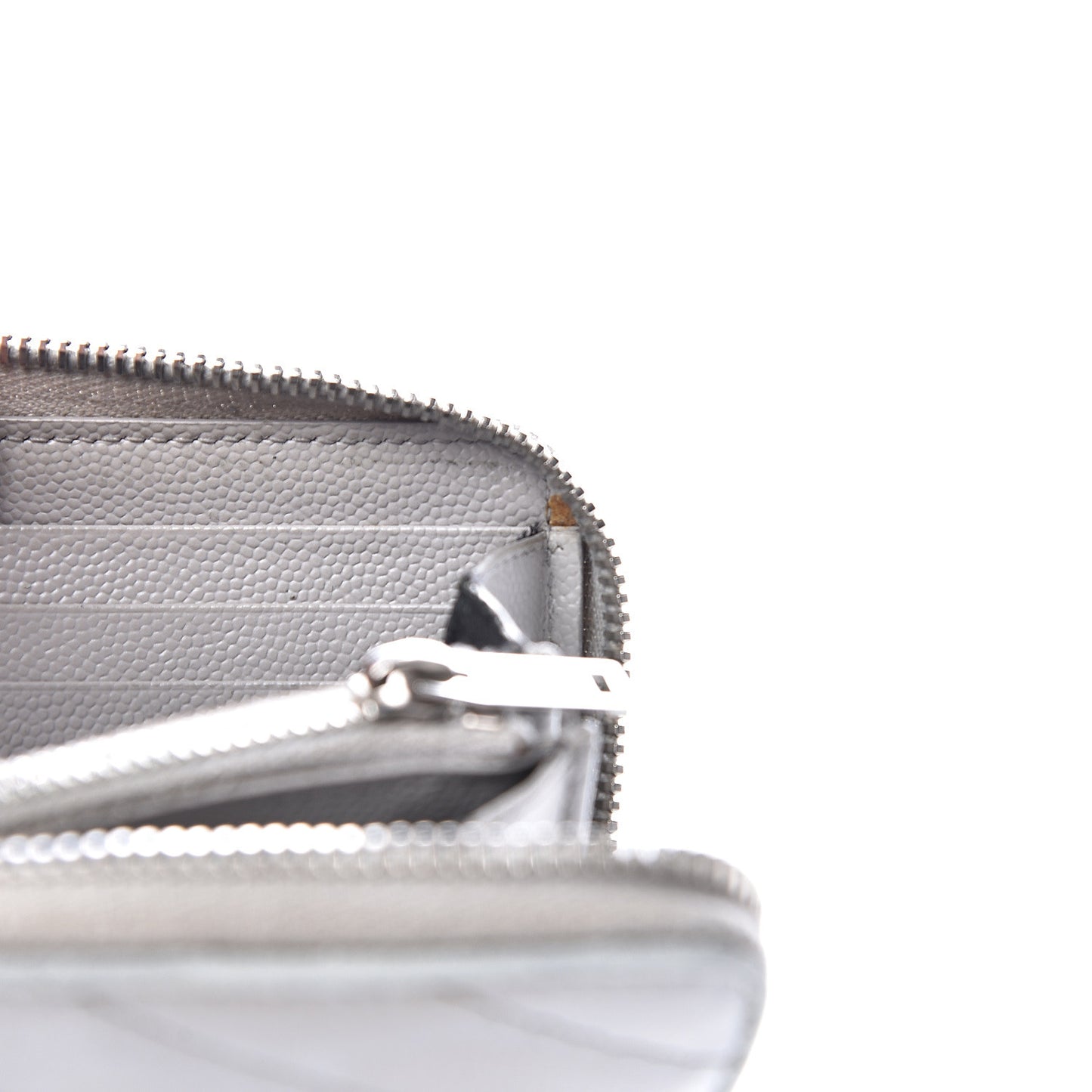 Grain De Poudre Matelasse Chevron Monogram Zip Around Wallet Granite