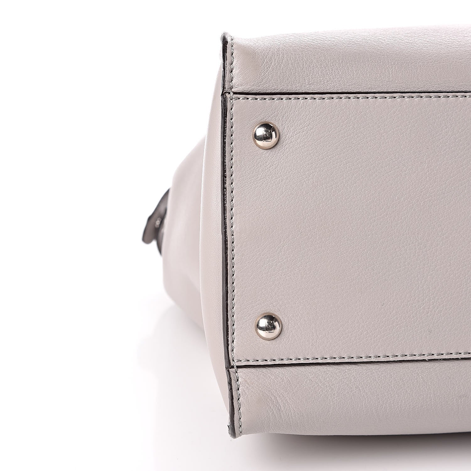 Fendi Vitello Dolce Shiny Nappa Large Peekaboo Iconic Satchel Grey 6 of 11