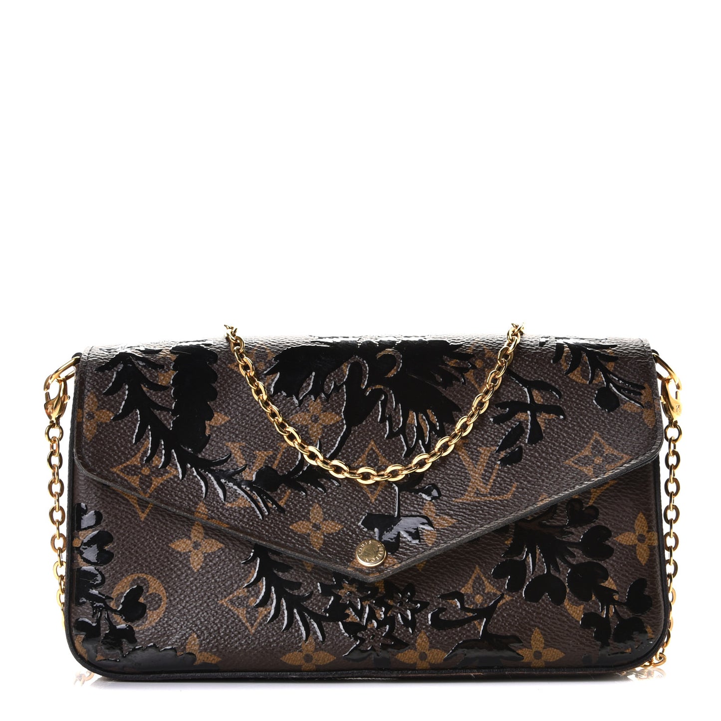 Monogram Blossom Pochette Felicie Chain Wallet Black