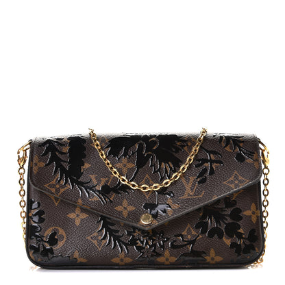 Louis Vuitton Monogram Blossom Pochette Felicie Chain Wallet Black 1 of 11