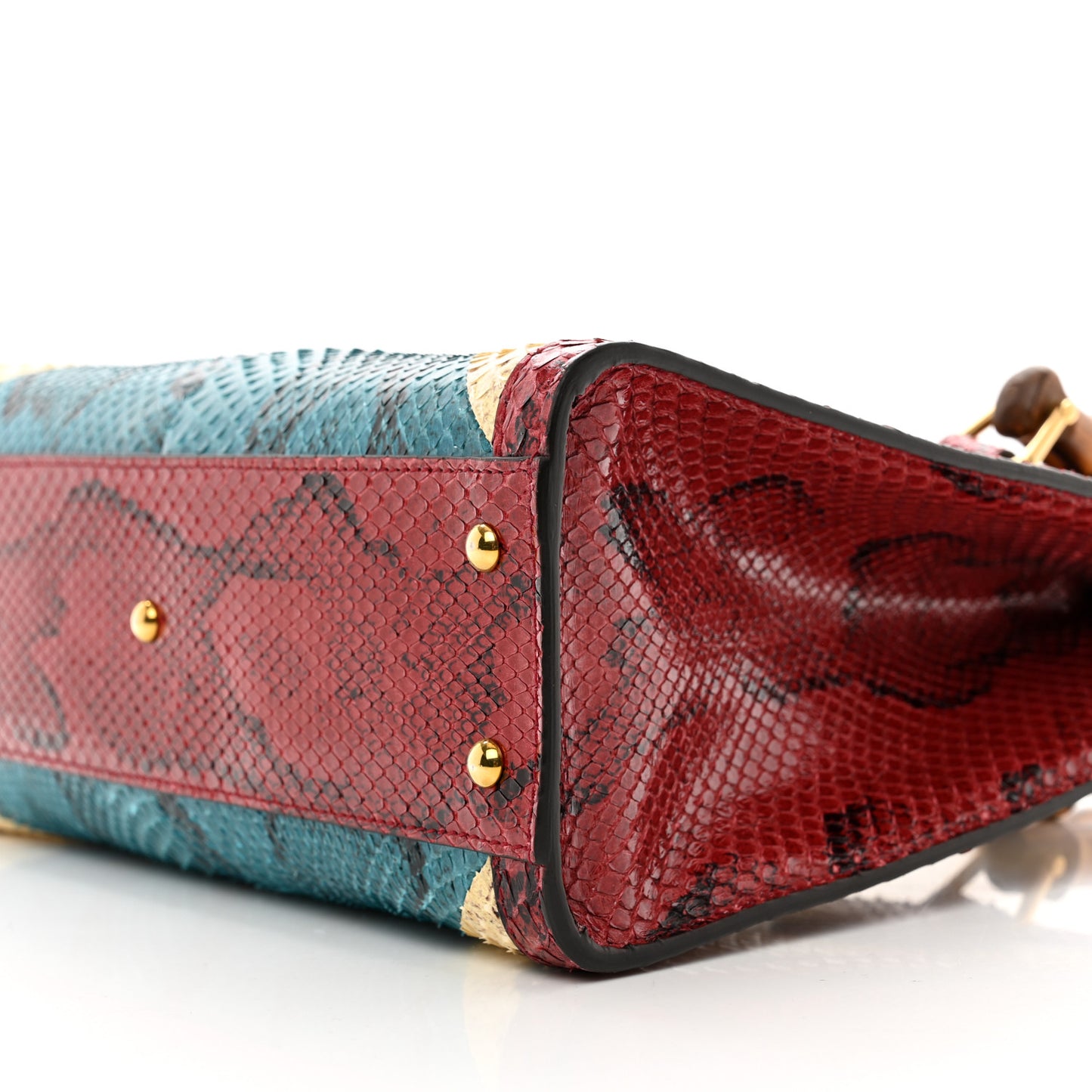 Snakeskin Geometric Small Diana Tote Wild Red Multicolor