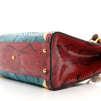 Gucci Snakeskin Geometric Small Diana Tote Wild Red Multicolor 10 of 10