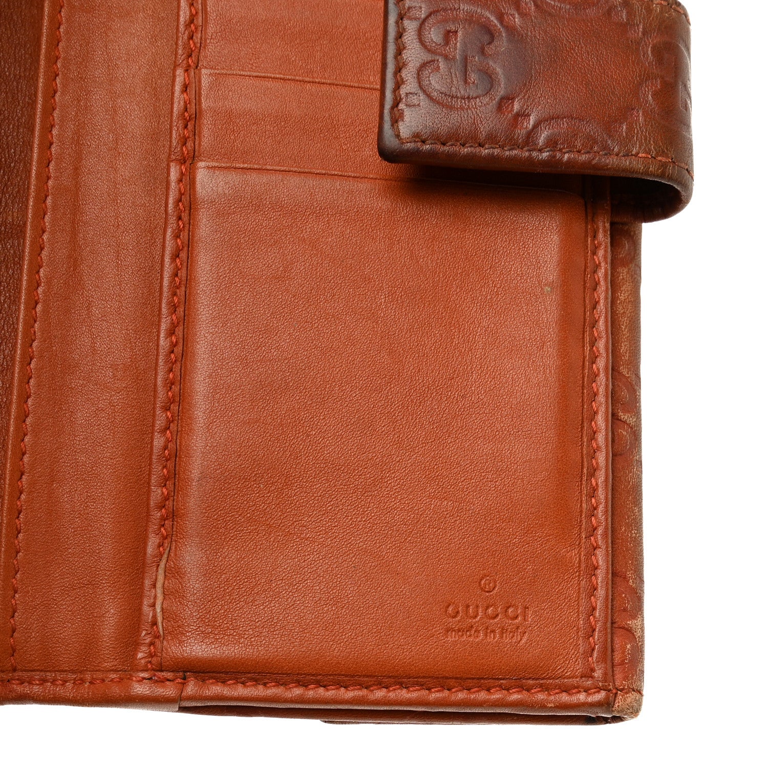Gucci Guccissima Signature Dice Continental Wallet Orange 6 of 10