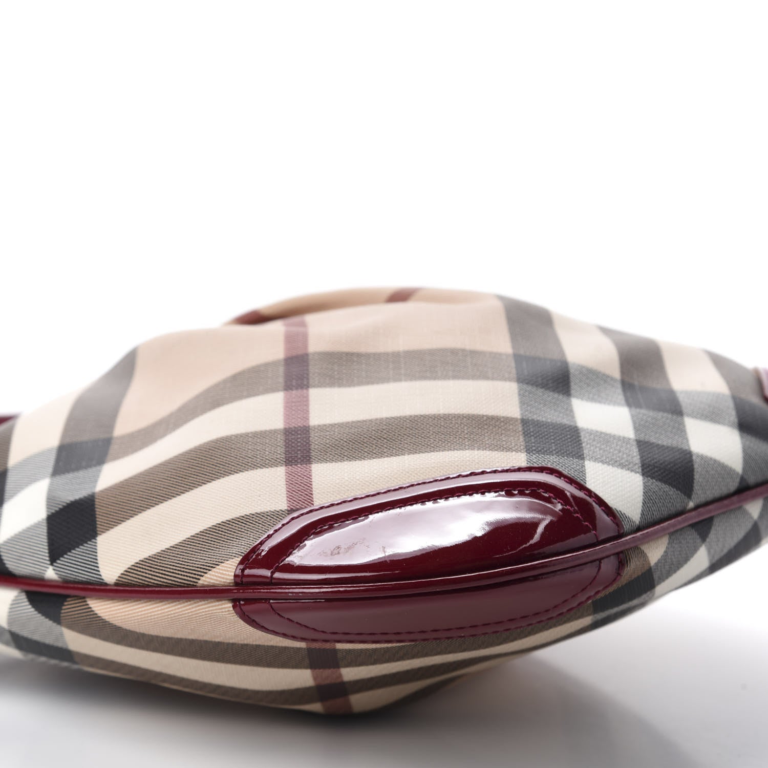 Burberry Patent Nova Check Julia Crossbody Bag Dark Red 6 of 13