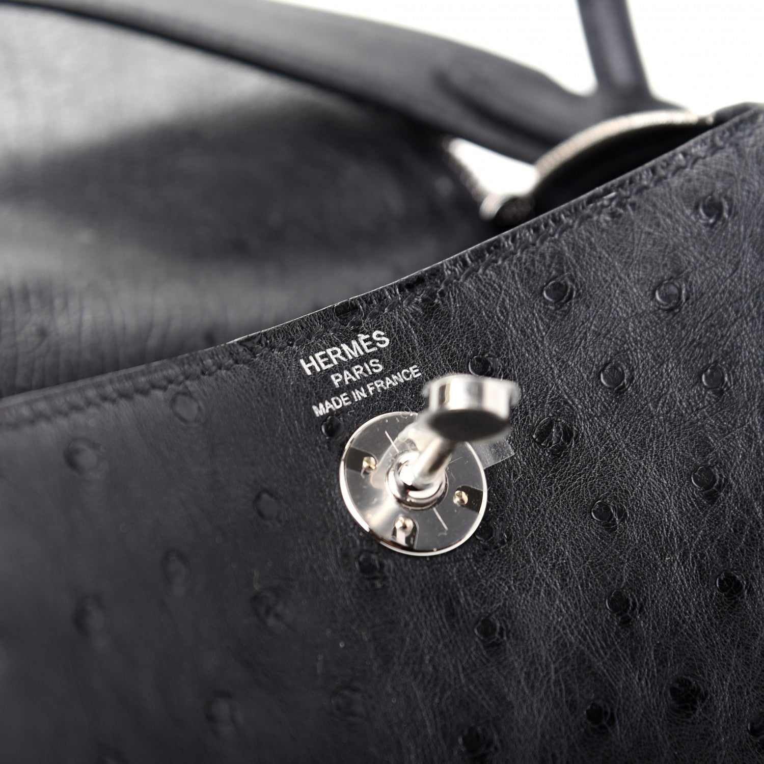 Hermes Ostrich Mini Lindy 20 Black 8 of 9