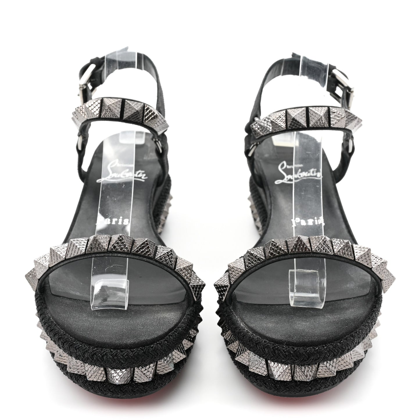 Nappa Mica Pyraclou 60 Platform Sandals 37 Version Black
