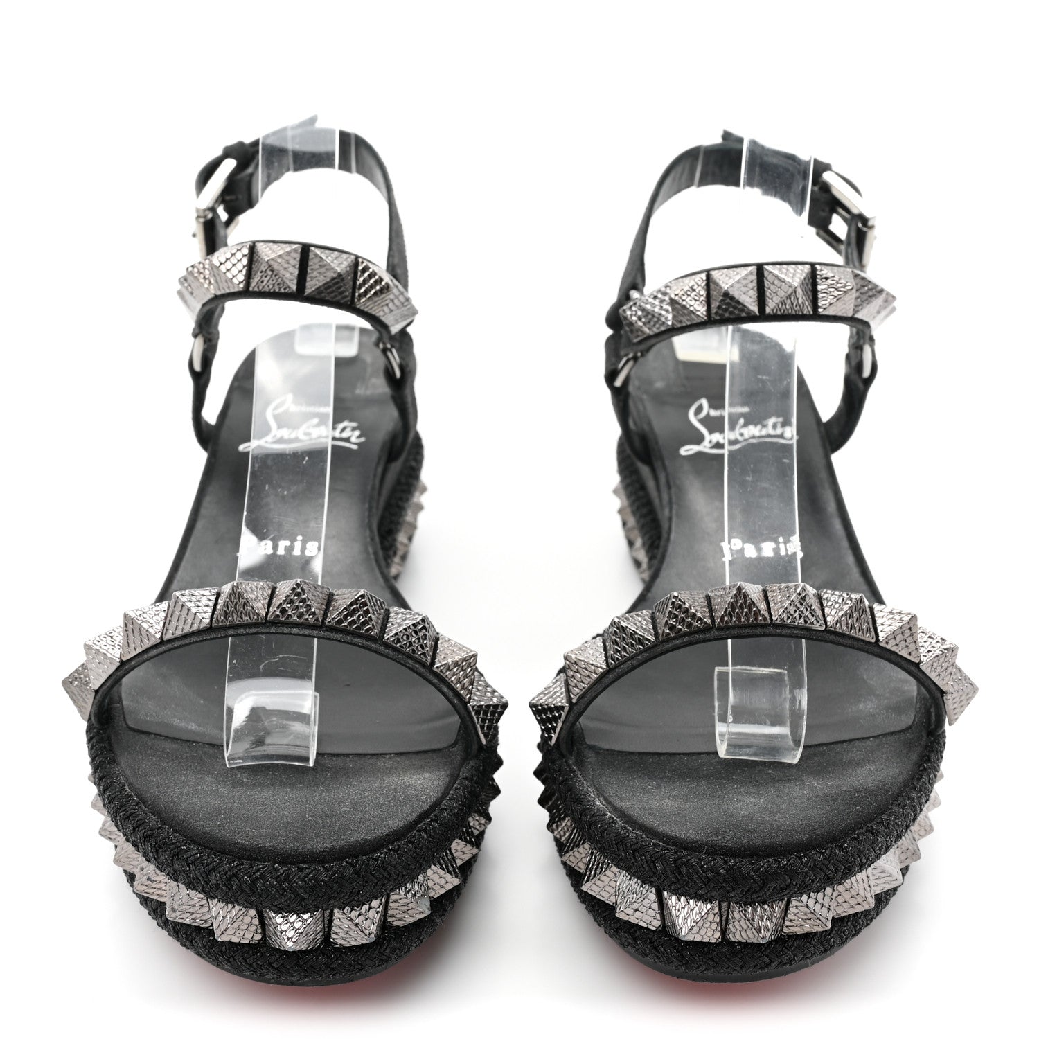 Christian Louboutin Nappa Mica Pyraclou 60 Platform Sandals 37 Version Black 2 of 14