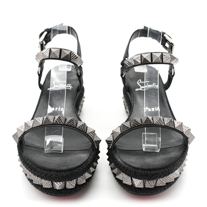 Christian Louboutin Nappa Mica Pyraclou 60 Platform Sandals 37 Version Black 2 of 14