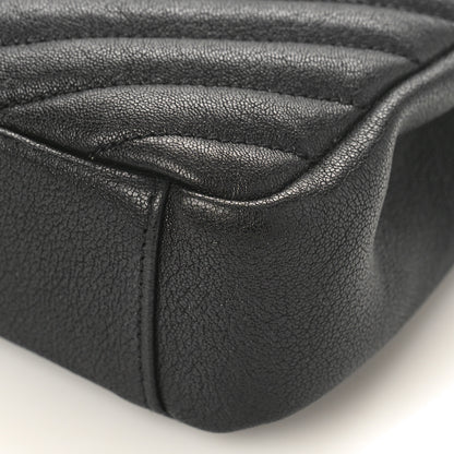 Saint Laurent Sheepskin Matelasse Chevron Monogram Medium College Bag Black 8 of 8