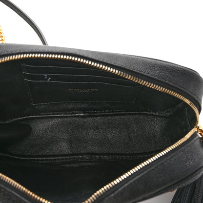 Saint Laurent Grain De Poudre Matelasse Monogram Mini Lou Camera Bag Black 5 of 12