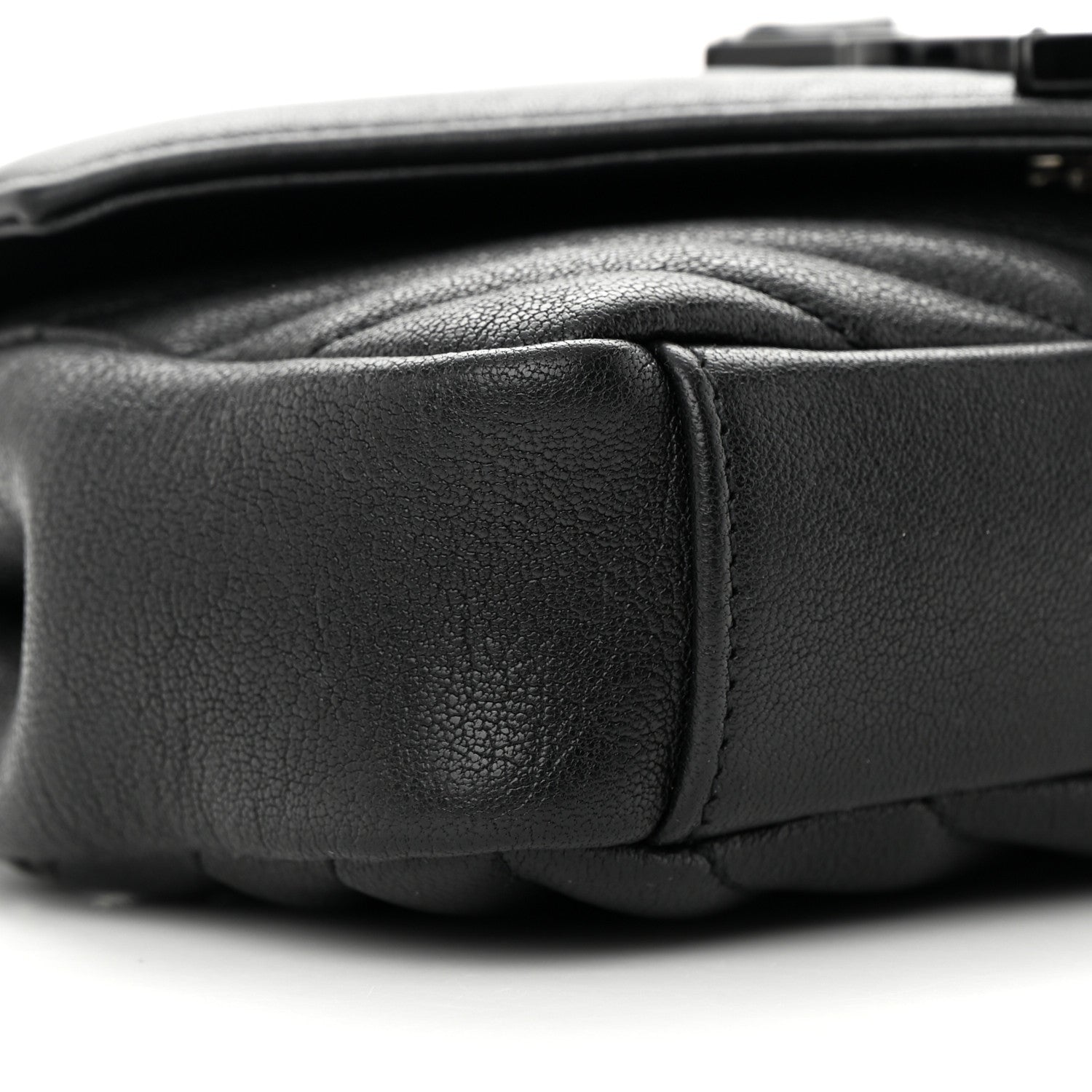 Saint Laurent Sheepskin Matelasse Chevron Monogram Classic Baby Chain Bag Black 9 of 15