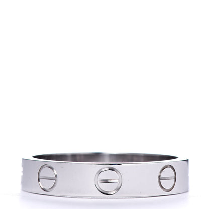 Cartier 18K White Gold 3.5mm LOVE Wedding Band Ring 50 5.25 3 of 5