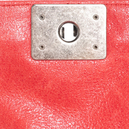 Chanel Iridescent Calfskin Quilted Small Gentle Square Boy Flap Red 6 of 9