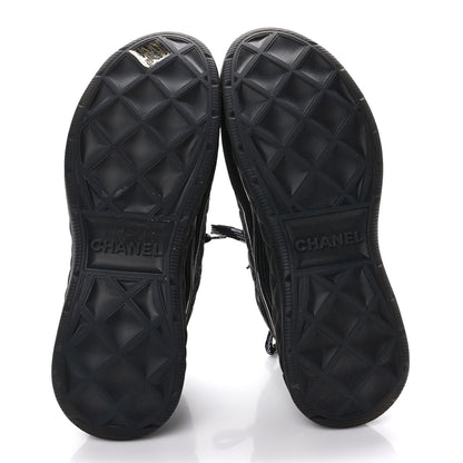Chanel Fabric Calfskin Suede Womens CC Sneakers 40 Black 5 of 8