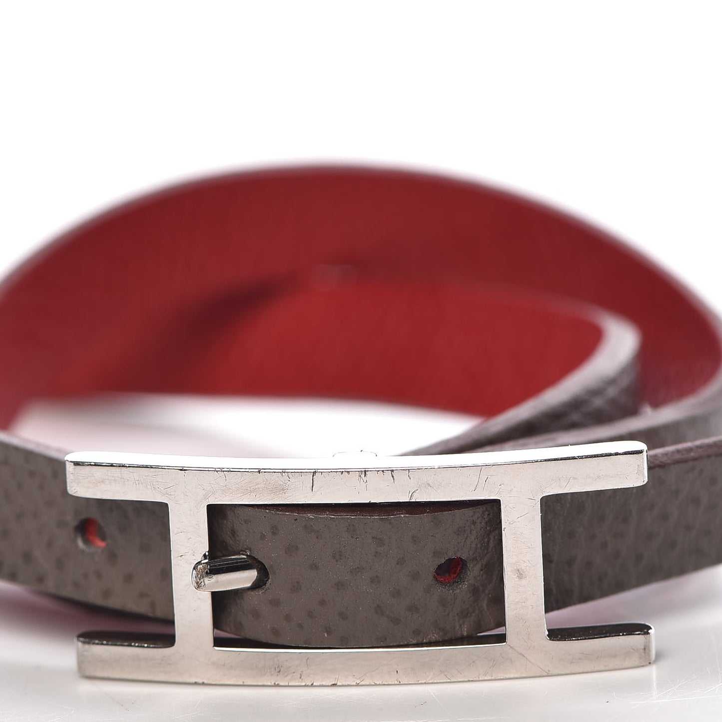 Epsom Behapi Double Tour Bracelet XS Rouge Casaque Etain