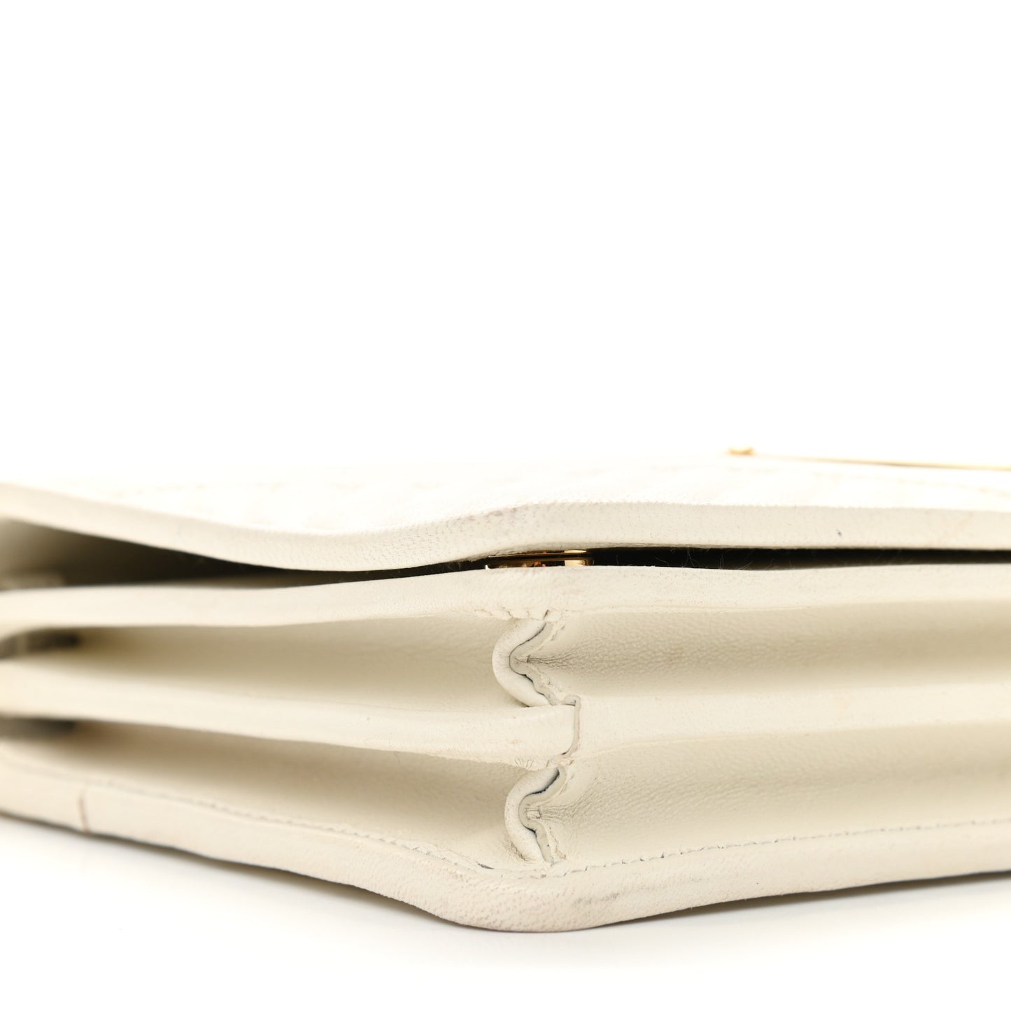 Nappa Impunture Diagramme Chain Crossbody Bag Bianco