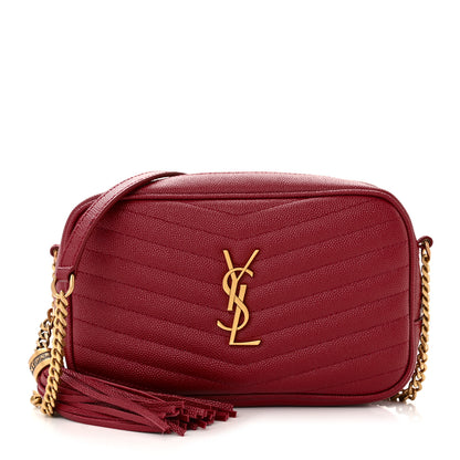 Saint Laurent Grain De Poudre Matelasse Monogram Mini Lou Camera Bag Opyum Red 1 of 11