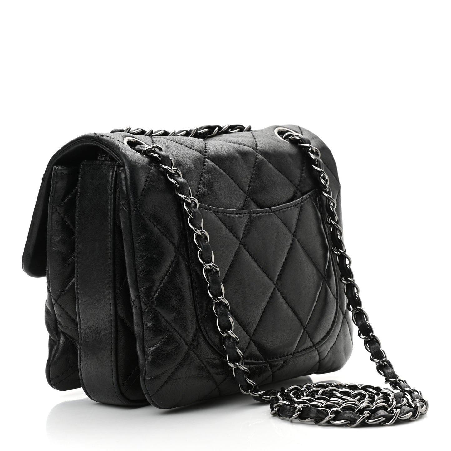 Lambskin Quilted Mini Chanel 3 Flap Black