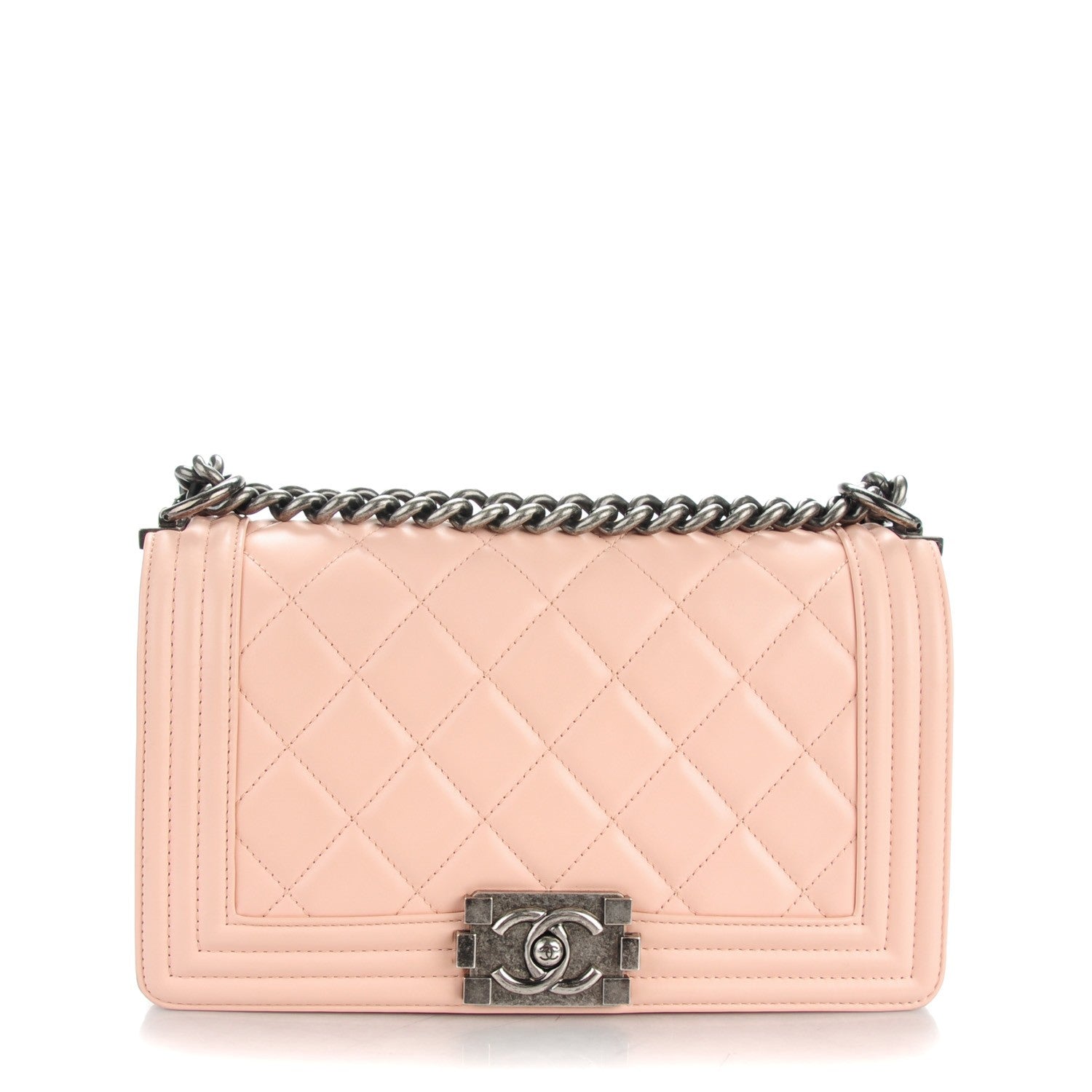 Chanel Lambskin Quilted Medium Boy Flap Light Pink 1 of 8