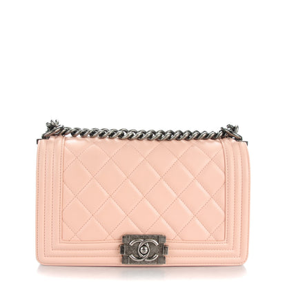 Chanel Lambskin Quilted Medium Boy Flap Light Pink 1 of 8