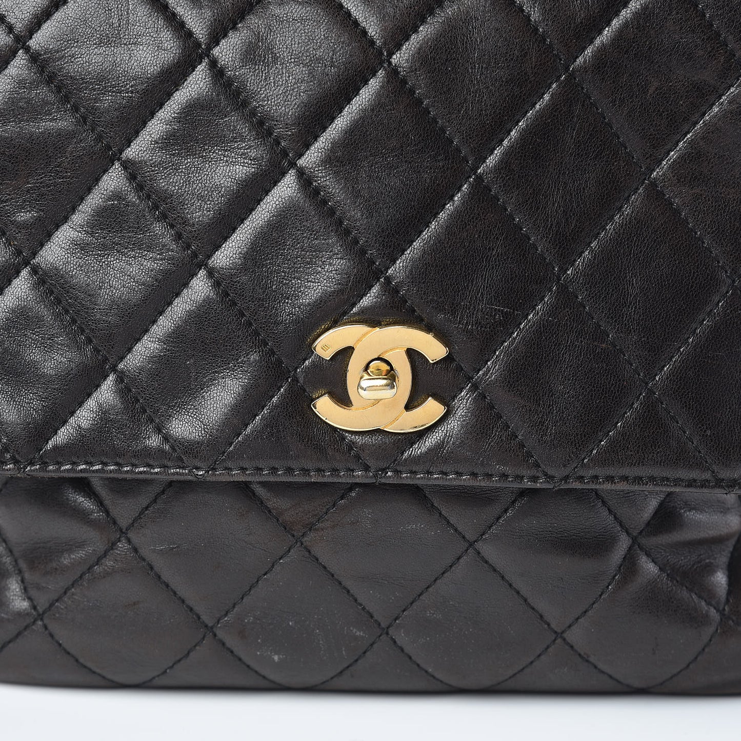 Lambskin Quilted Backpack Brown