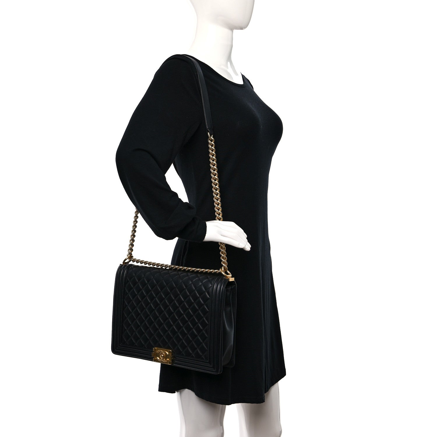 Chanel Calfskin Quilted Large Boy Flap Black 3 of 9
