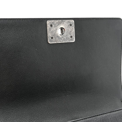 Chanel Goatskin Quilted Patent Medium Duo Boy Flap Black 13 of 15