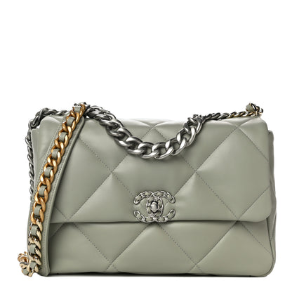 Chanel Lambskin Quilted Large Chanel 19 Flap Grey 1 of 10